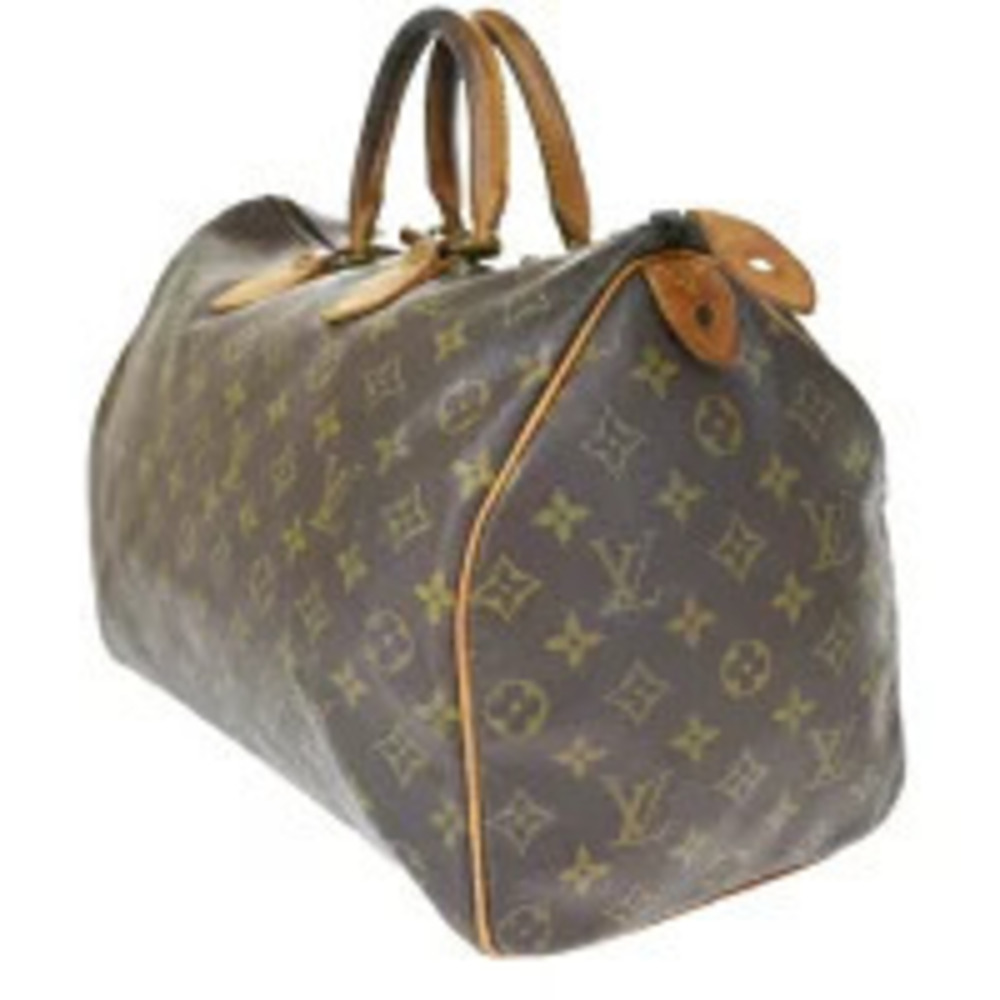 Louis Vuitton Leather Boston Handbag Speedy Monogram Brown